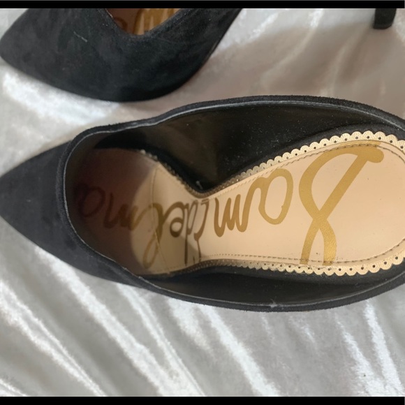 Sam Edelman black suede high heeled mules size 8 - Picture 4 of 11